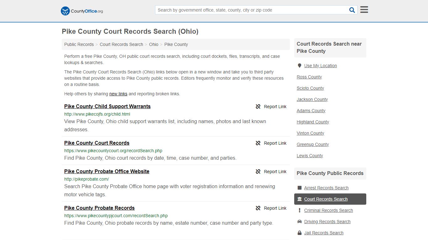 Pike County Court Records Search (Ohio) - countyoffice.org