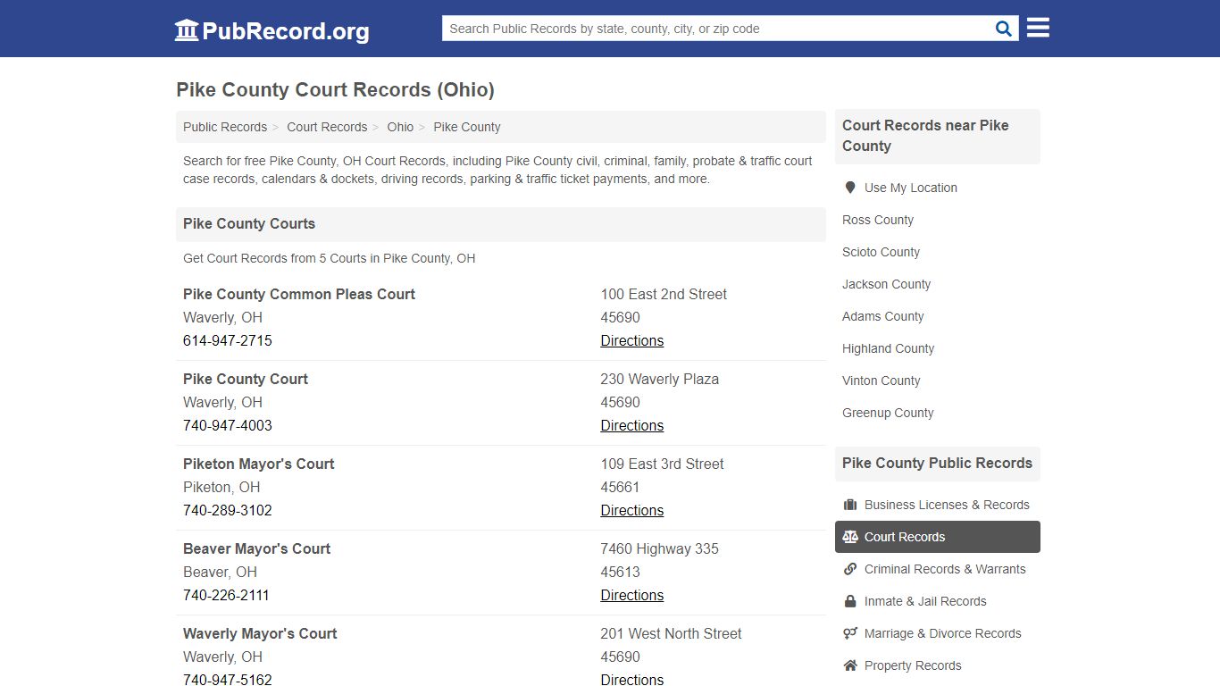 Free Pike County Court Records (Ohio Court Records)